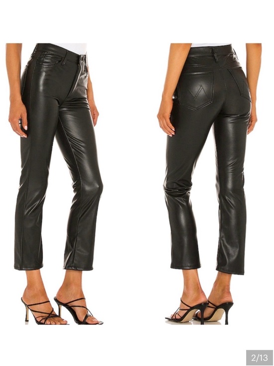 MOTHER Pants - Mother The Insider Ankle Black Leather Pants Size 27